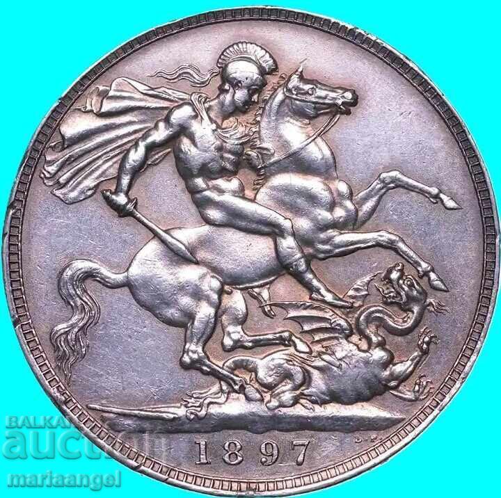 Великобритания 1 крона 1897 28,10г 38,69мм сребро