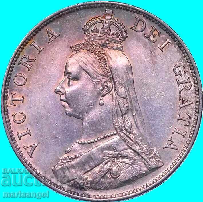 UK 2 Florins 1889 22.56g Silver - 5