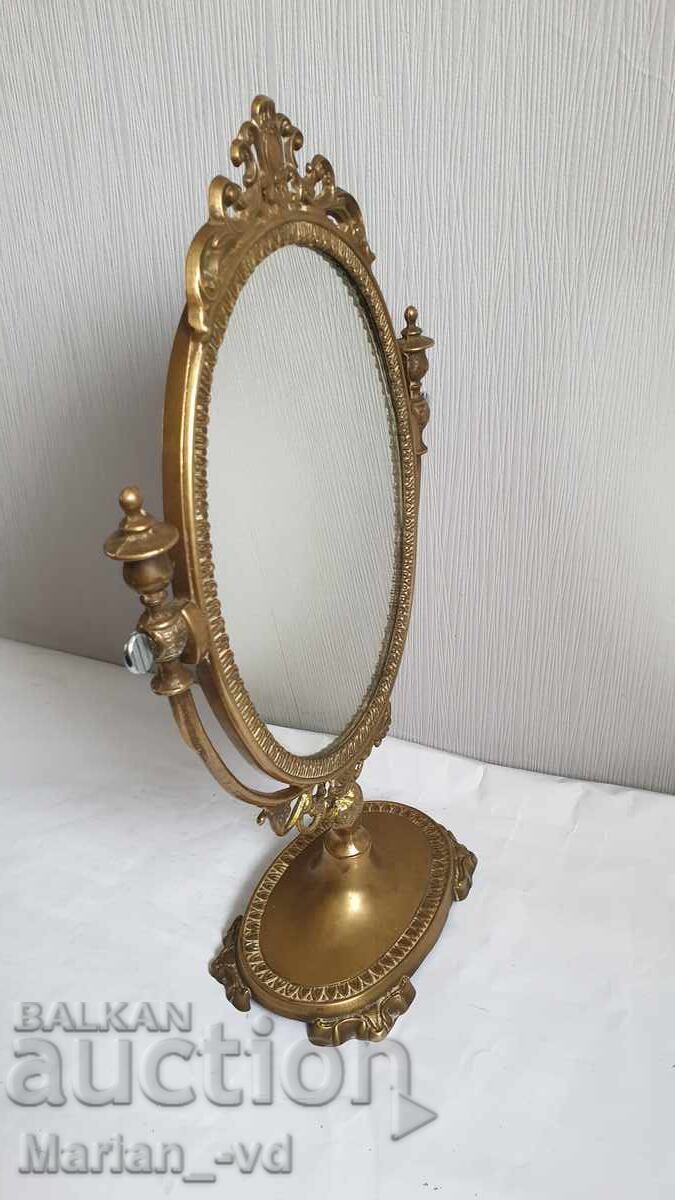 Oglindă de masă antică din bronz - 7