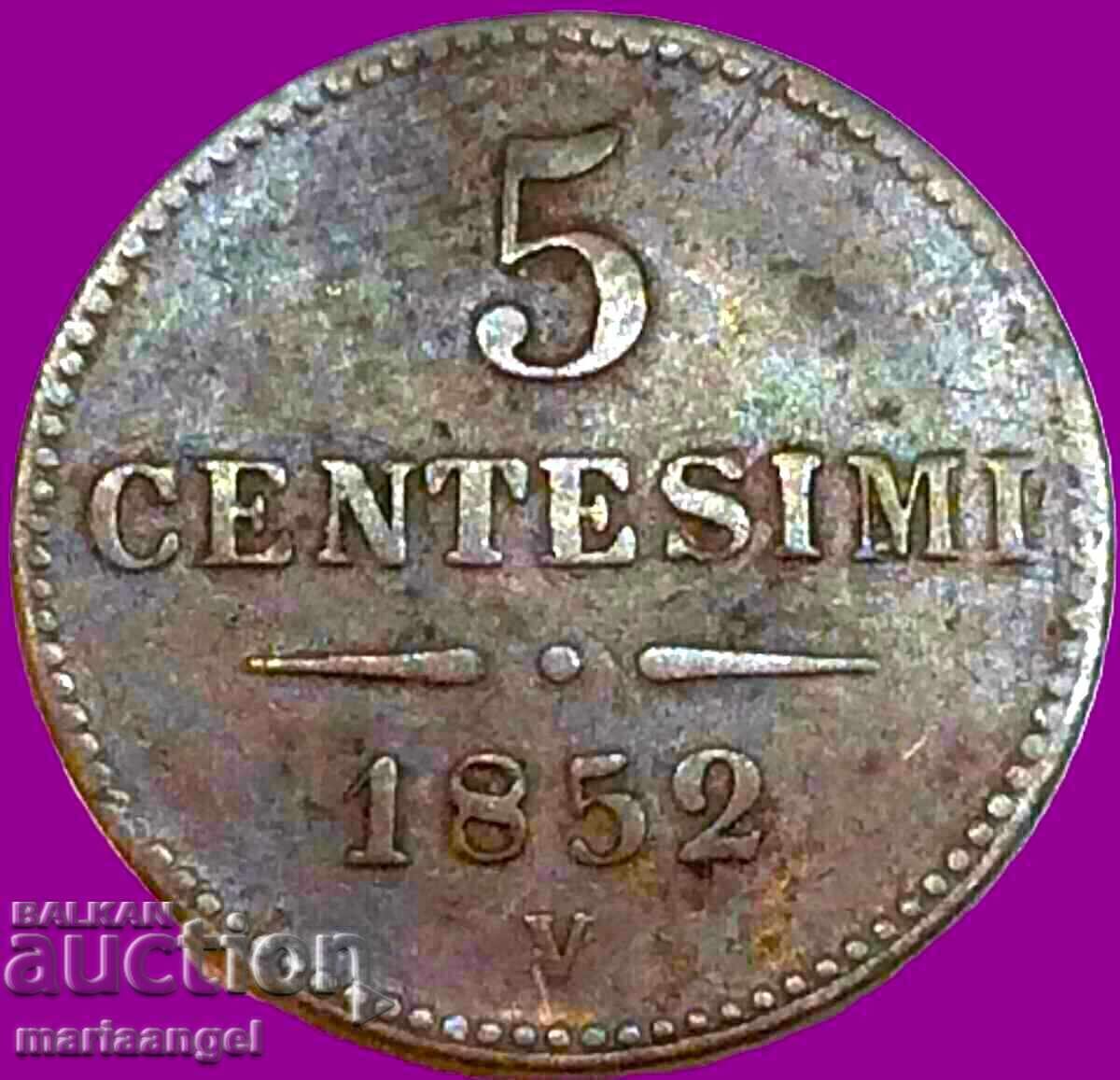 5 πεντάκις 1852 Αυστρία για Ιταλία V - Βενετία - 5