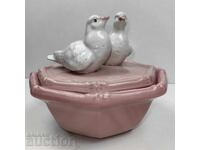 ITALICA ARA PORȚELAN BOL CU CAPAC CUTIE PORUMBEI PORUMBEL PASĂRE