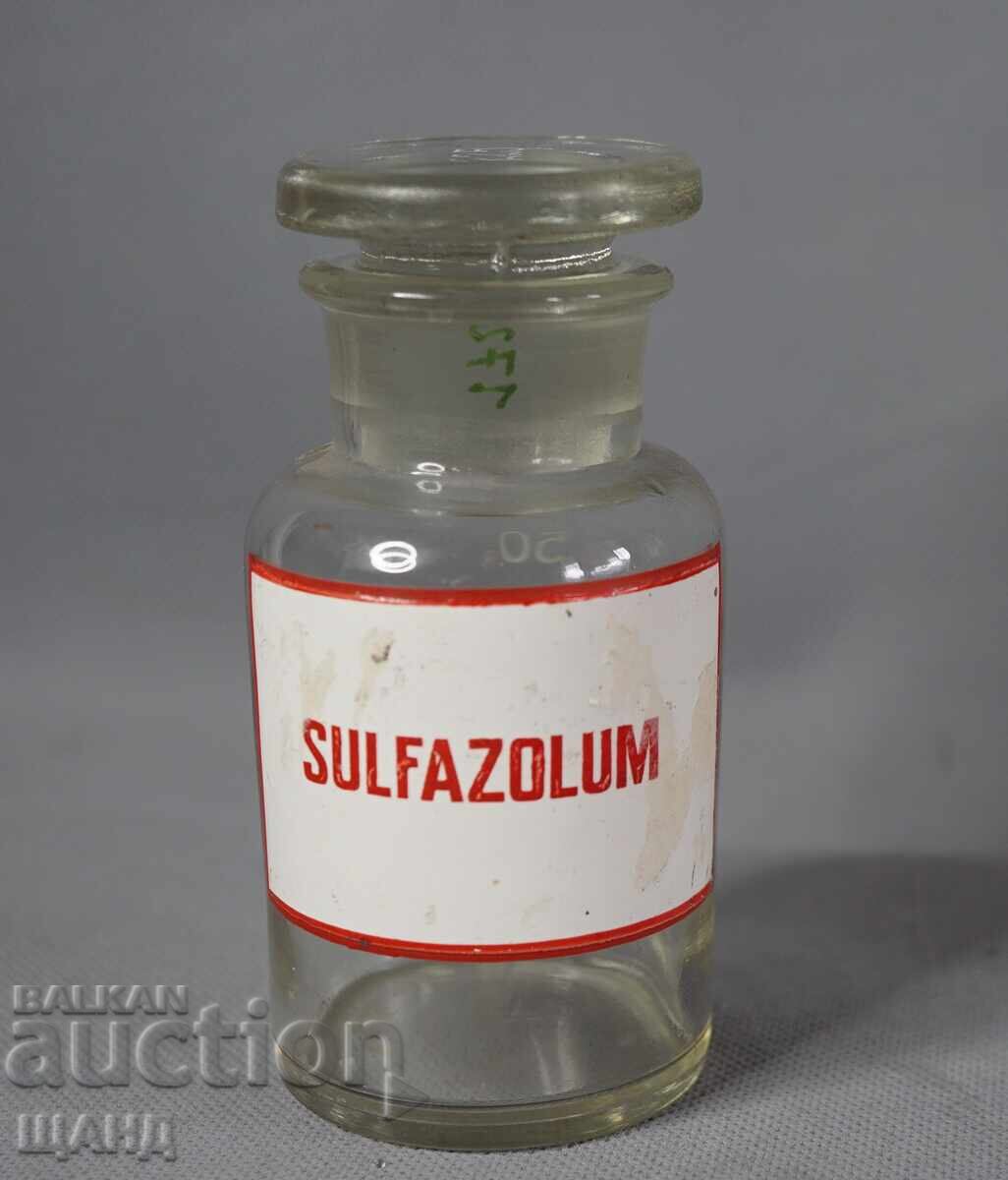 Παλιό Γυάλινο Φαρμακευτικό Μπουκάλι Βάζο Φαρμακείο SULFAZOLUM Παλιό Γυάλινο Φαρμακευτικό Μπουκάλι Βάζο Φαρμακείο SULFAZOLUM
