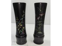 NU ESTE PORȚELAN LOT 2 VAZĂ VAZĂ PĂSĂRI STIL JAPONEZ CHINEZESC