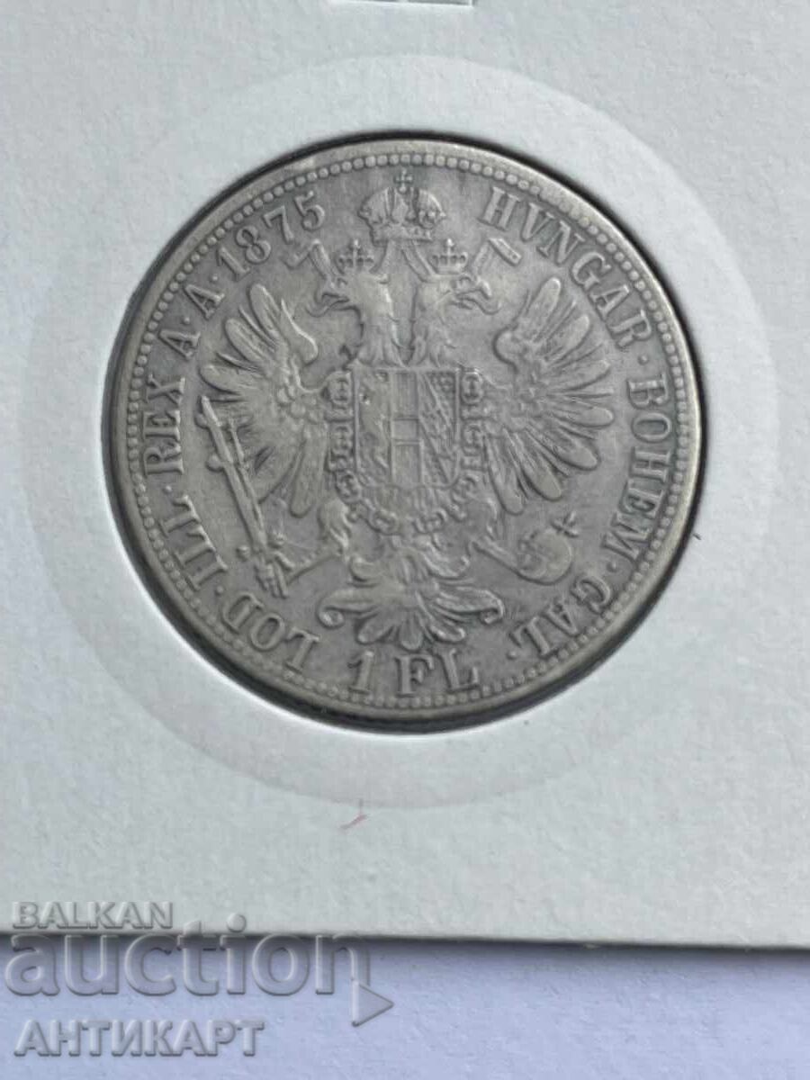 Ryadka srebŭrna moneta Avstriya 1 florin 1875 otlichen