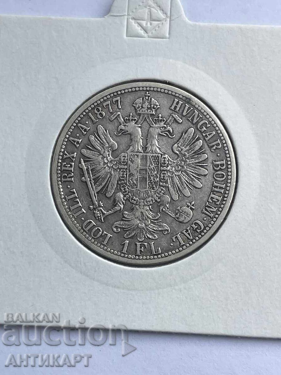 Ryadka srebŭrna moneta Avstriya 1 florin 1877 otlichen