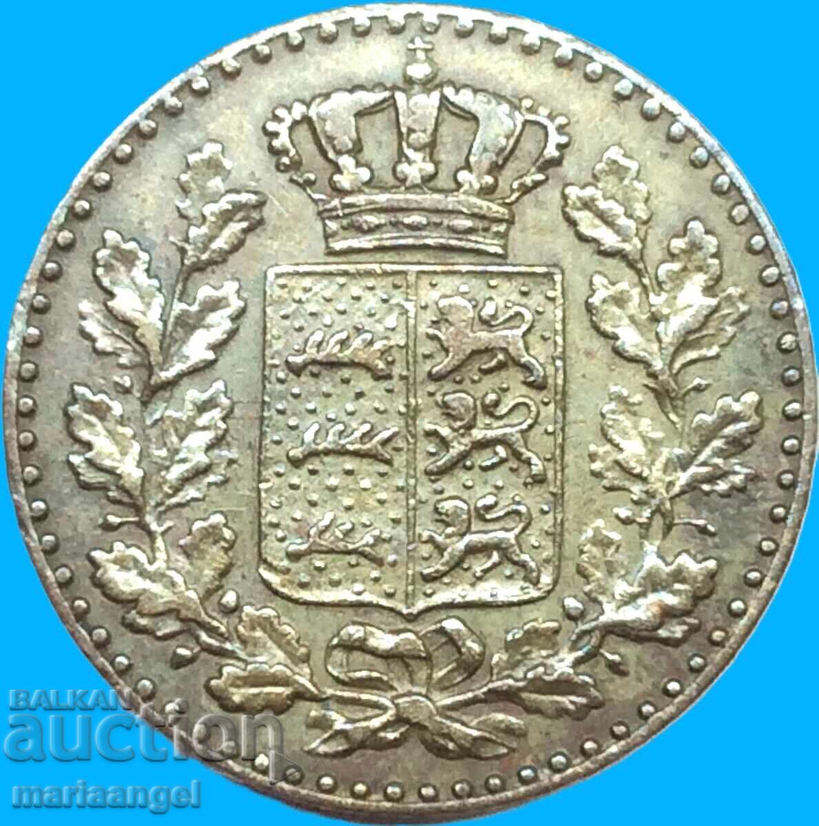 Licitație 1/2 kreĭtser 1866 Württemberg Statele Germane Patină