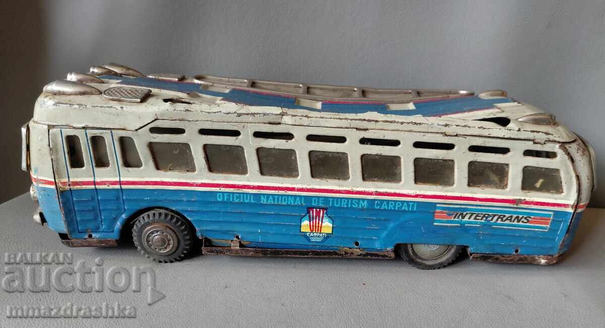 Λαμαρινένιο παιχνίδι λεωφορείο από τη σοβιετική εποχή