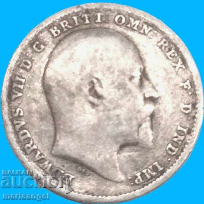 Μεγάλη Βρετανία 3 πένες 1907 Edward VII Silver - 6