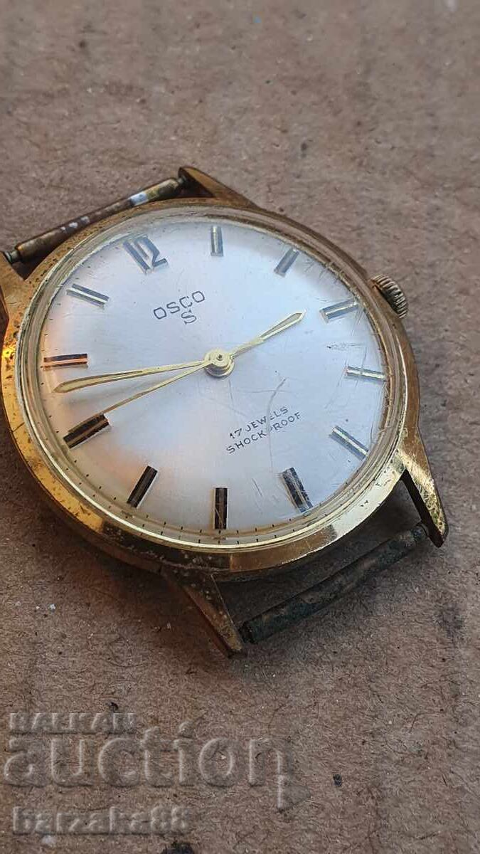 Παράδοση Ανδρικό επιχρυσωμένο ρολόι Osco 17 κοσμήματα