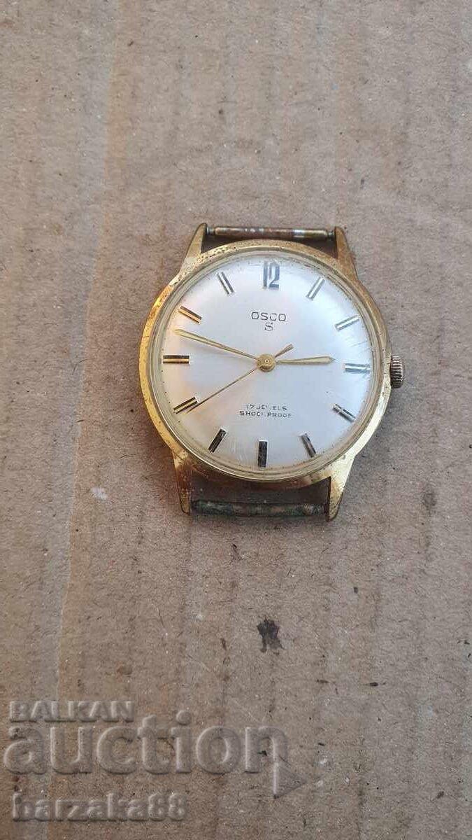 Ανδρικό επιχρυσωμένο ρολόι Osco 17 κοσμήματα