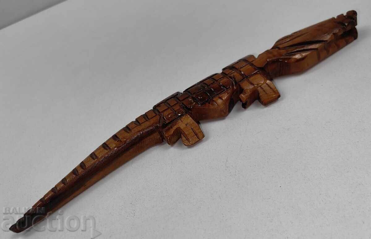 Δημοπρασία Ξύλινη Αφρικανική Φιγούρα, Ξυλογλυπτική Κροκόδειλος