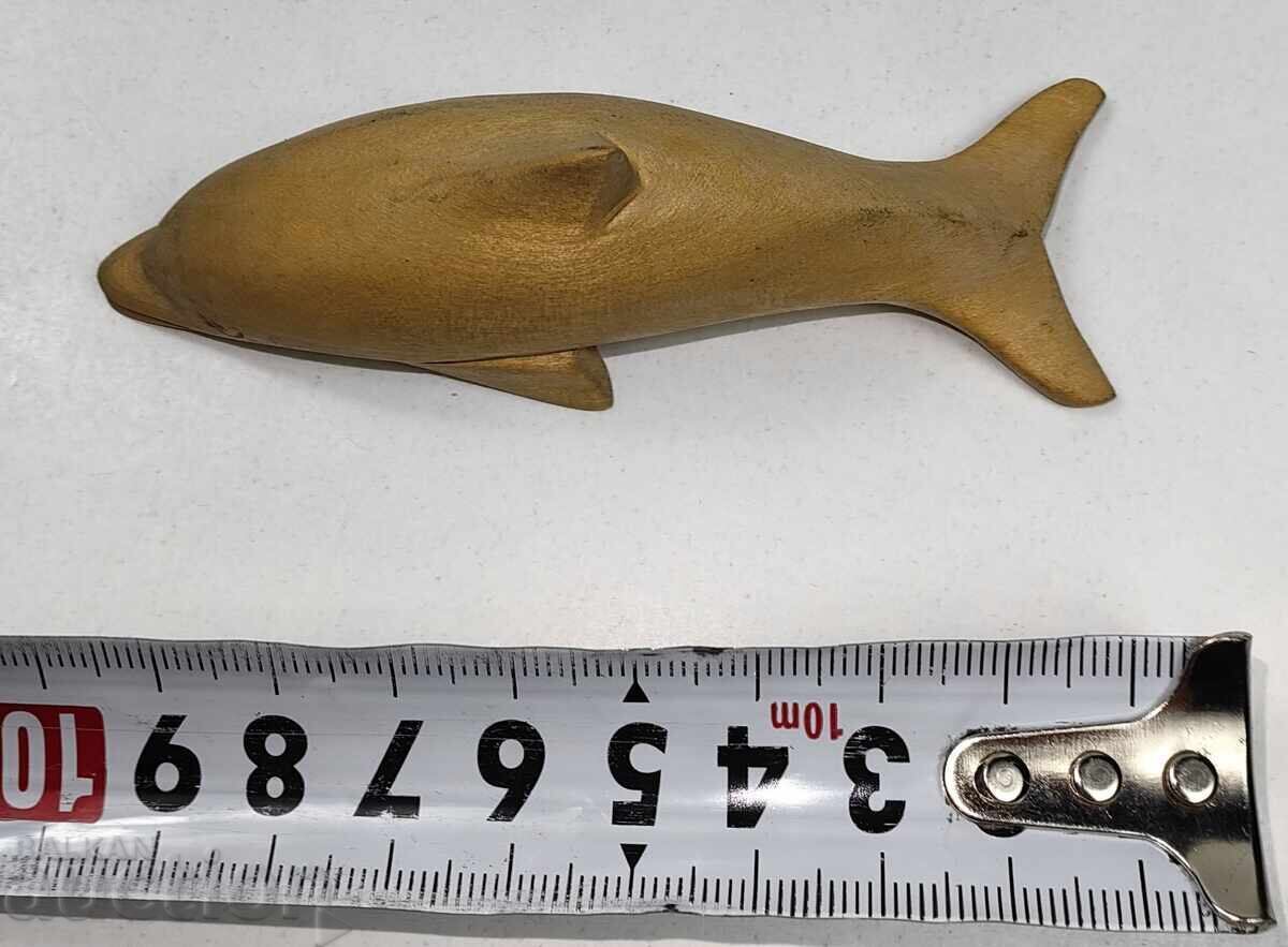 MICĂ FIGURINĂ DIN LEMN, FIGURĂ, STATUETĂ, DELFIN - 5