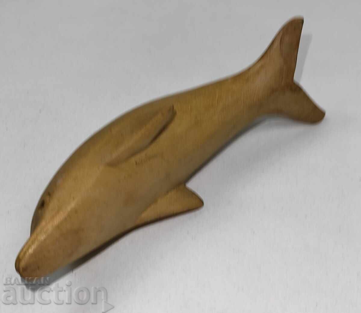 MICĂ FIGURINĂ DIN LEMN, FIGURĂ, STATUETĂ, DELFIN - 6