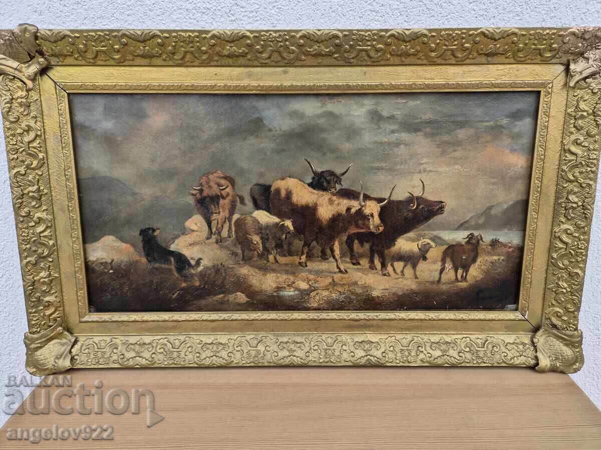 Аукцион Много стара Авторска картина с маслени бои върху платно!!! Аукцион Много стара Авторска картина с маслени бои върху платно!!!