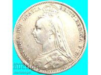 UK 6 Pence 1892 Victoria Silver - Rare