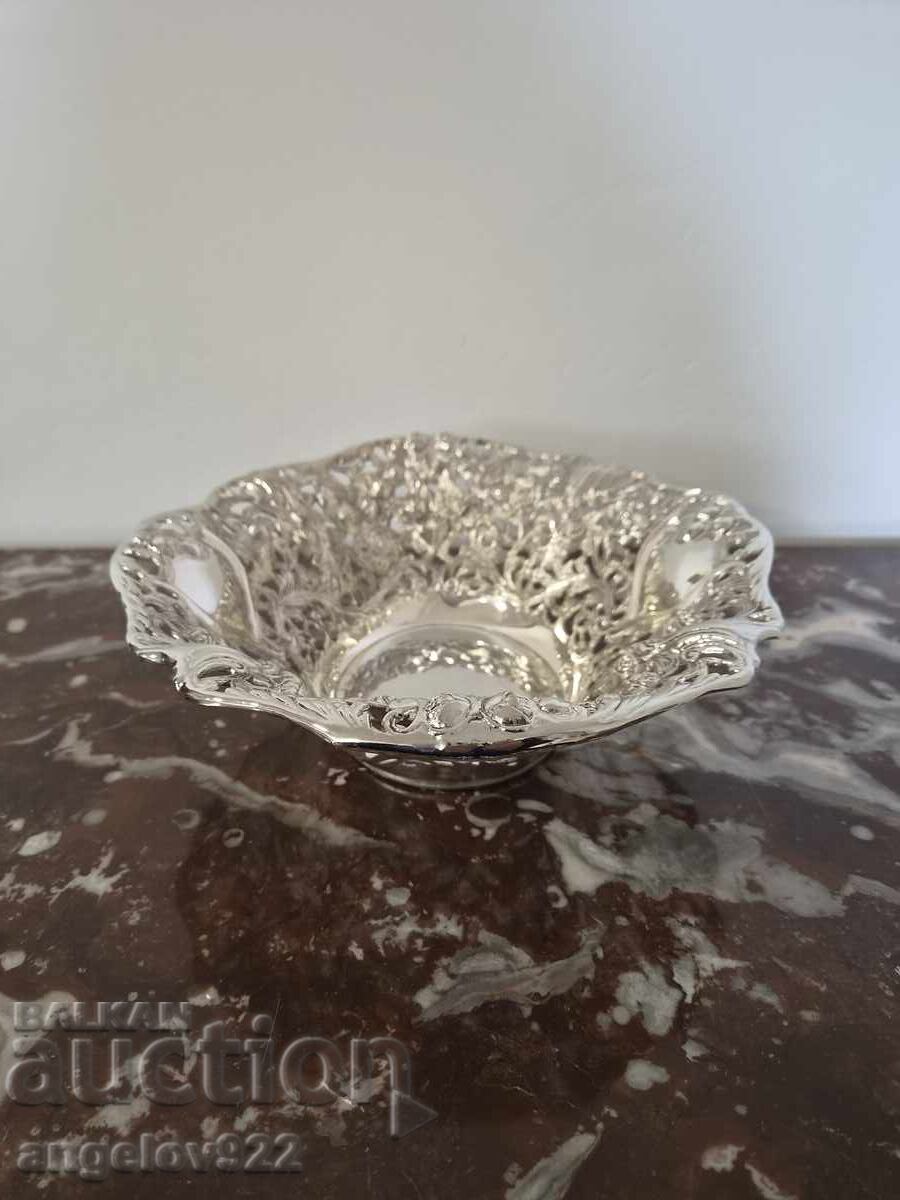 Fructieră metalică argintată!!! - 5