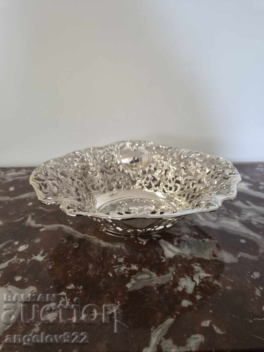 Fructieră metalică argintată!!!