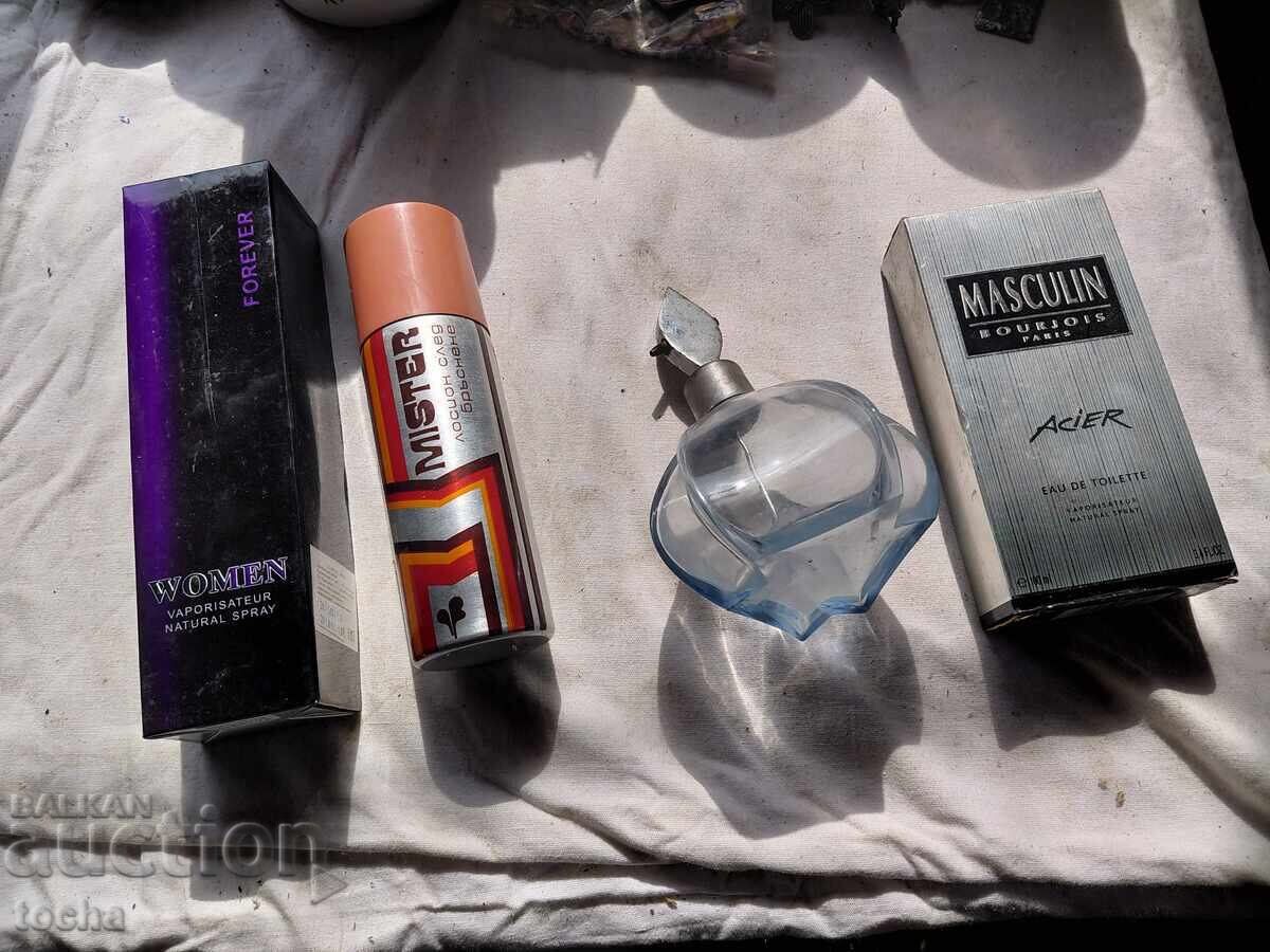 Sticle vechi de parfum, fiole, lot trei