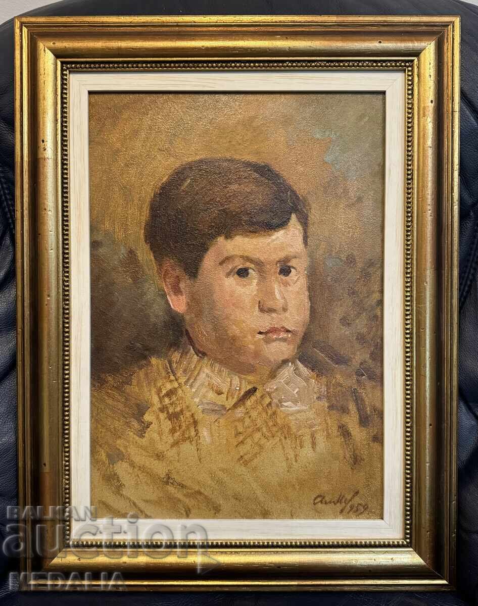 Atanas Mikhov - „Det·ski portret“ - masleni boi - podpisan