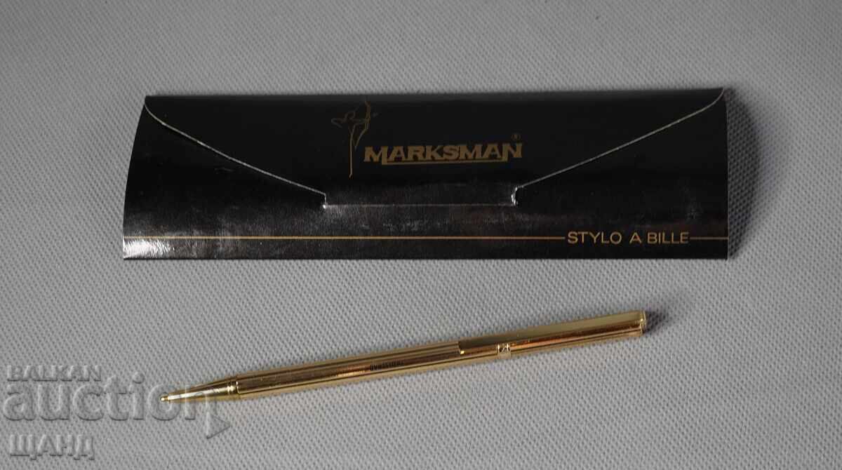 MARKSMAN Stilou vechi de lux placat cu aur cu cutie