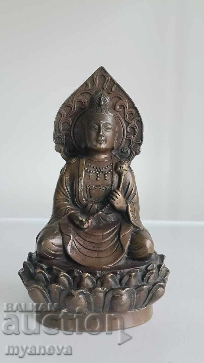 Statuetă de bronz a Guanyin, zeița compasiunii - 7