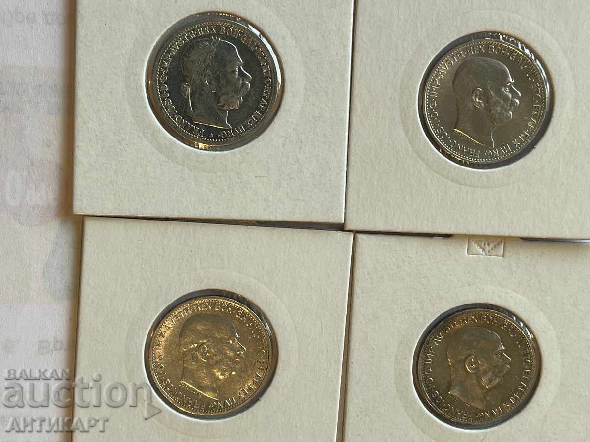 Delivery of 4 pieces silver coin 1 crown Austria 1894, 1913, 1915