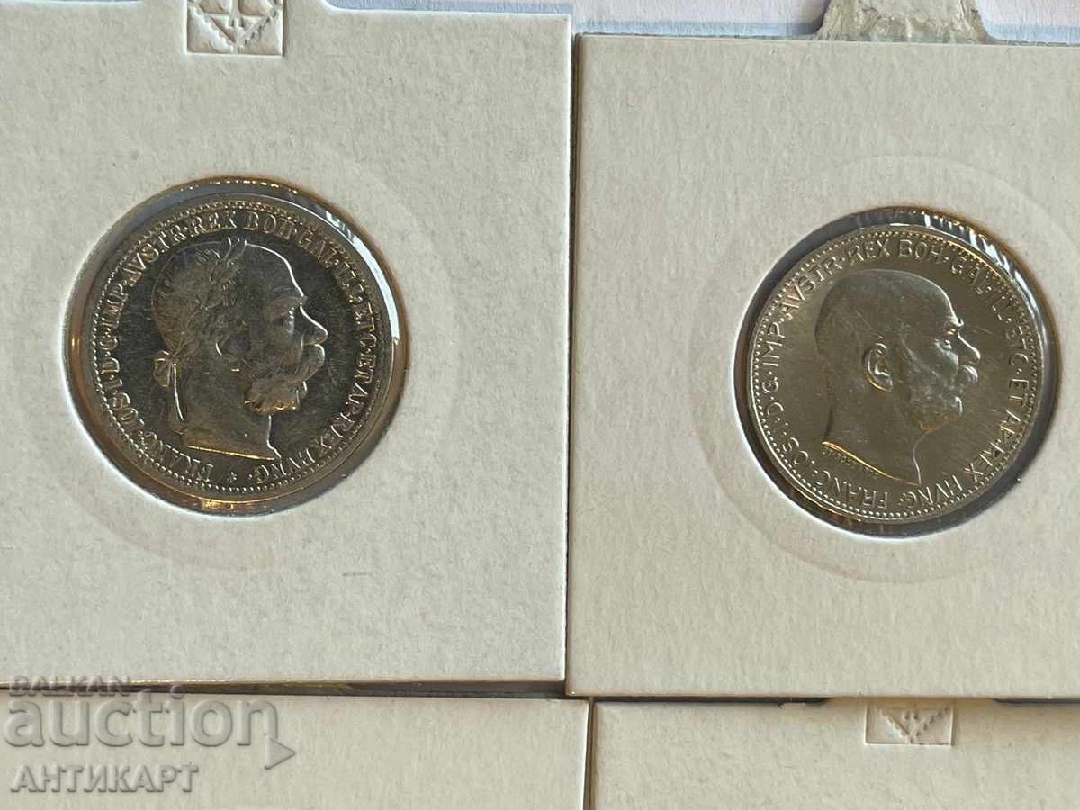 4 pieces silver coin 1 crown Austria 1894, 1913, 1915 - 5