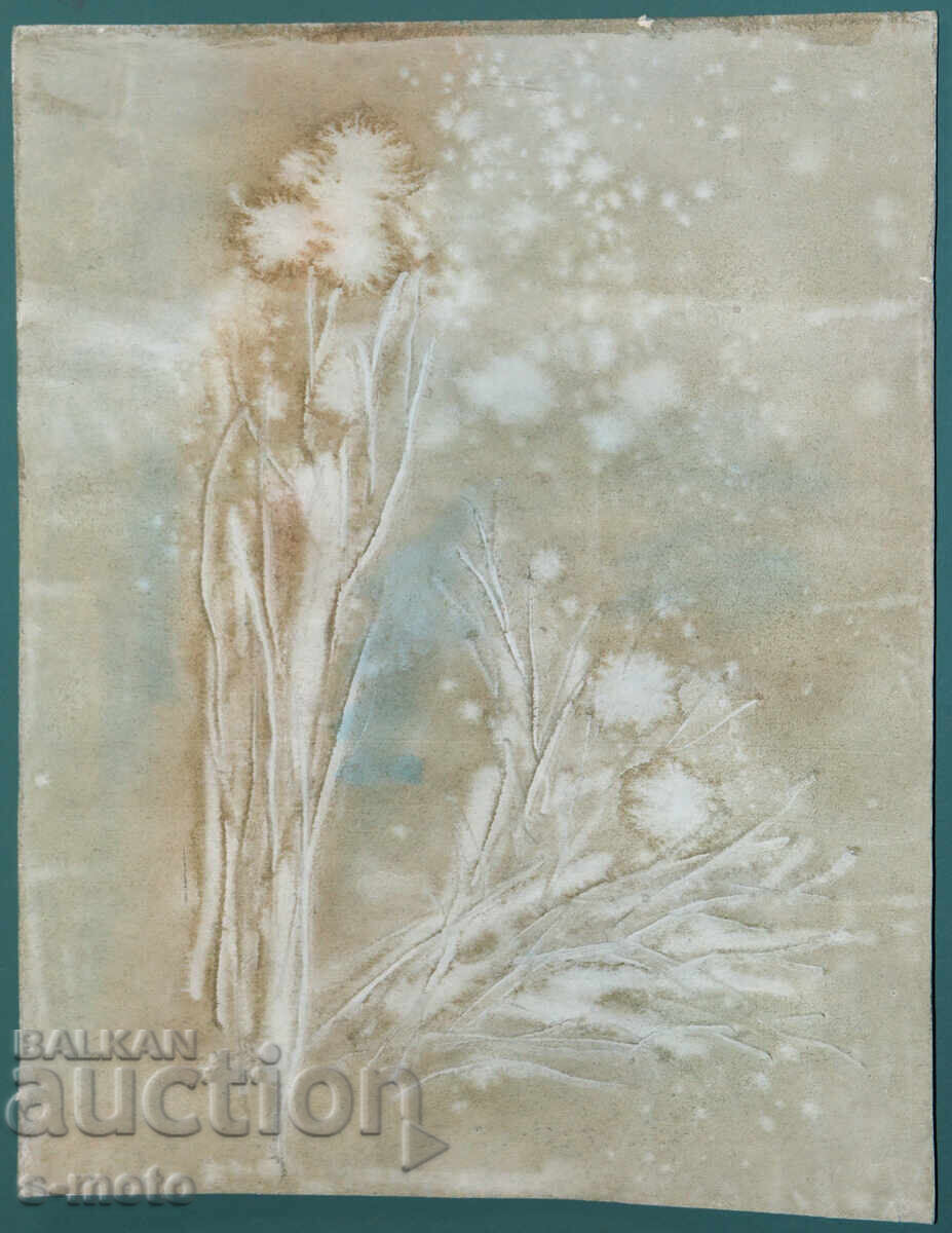 Pictură acuarelă compoziție abstractă flori cu preț € 100.00 | 195.58 BGN