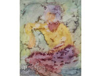 Pictură acuarelă portret feminin