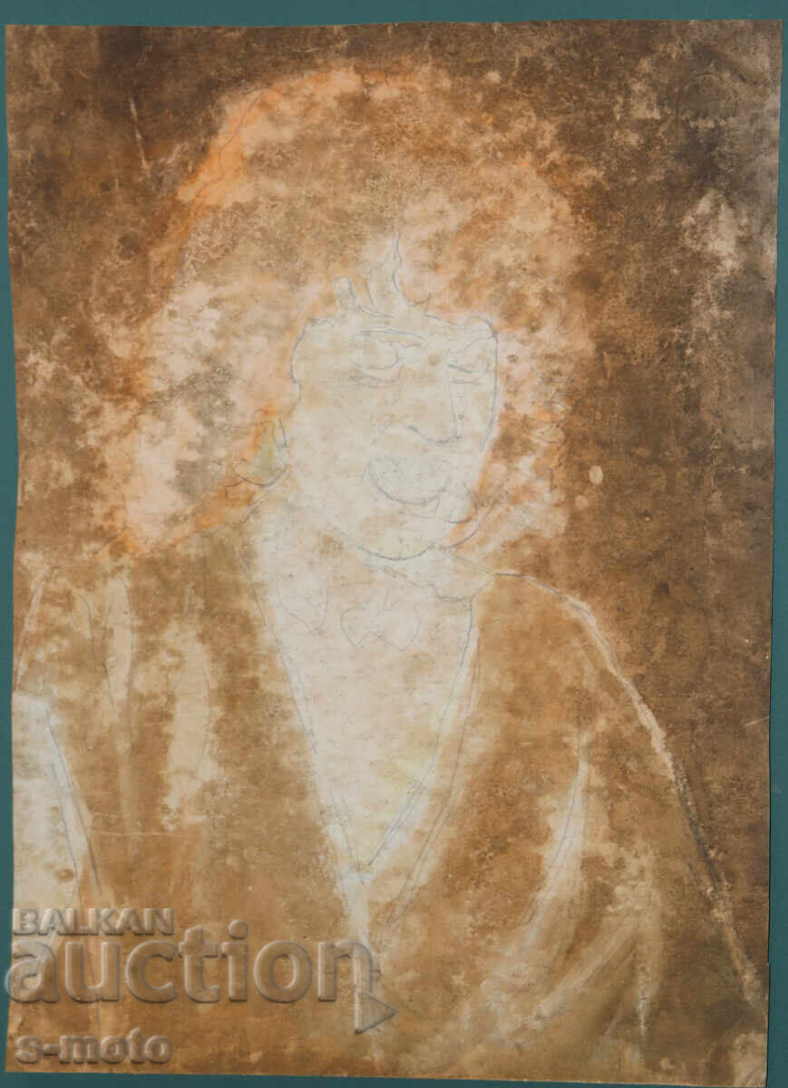 Pictură acuarelă portret feminin cu preț € 100.00 | 195.58 BGN