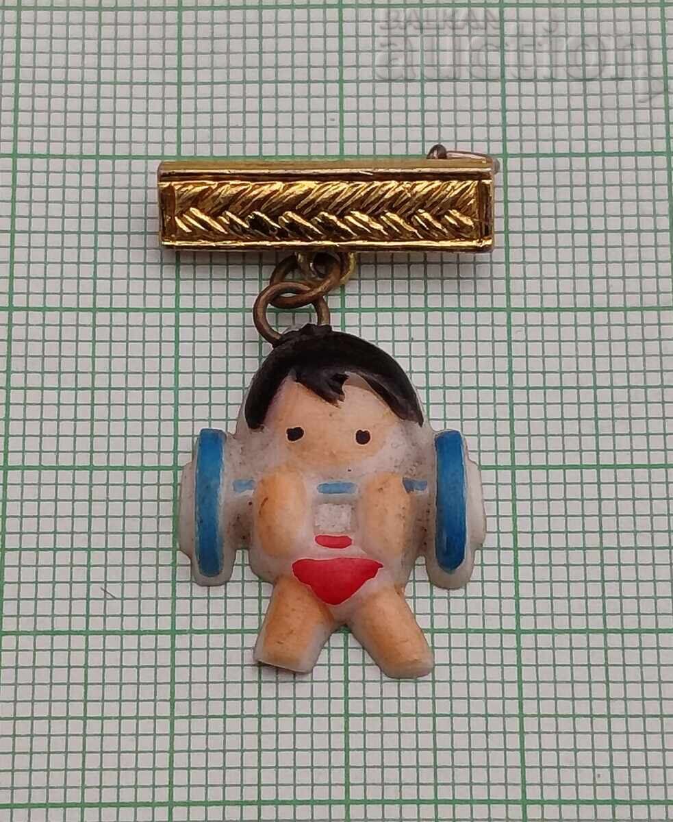 INSIGNĂ HALTEROFIL MARȚIȘOR VECHI INSIGNĂ HALTEROFIL MARȚIȘOR VECHI