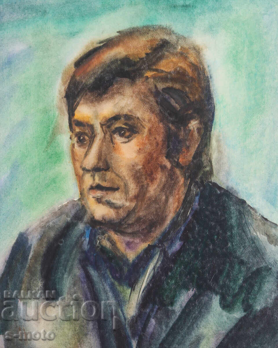 Δημοπρασία Ακουαρέλα ανδρικό πορτρέτο