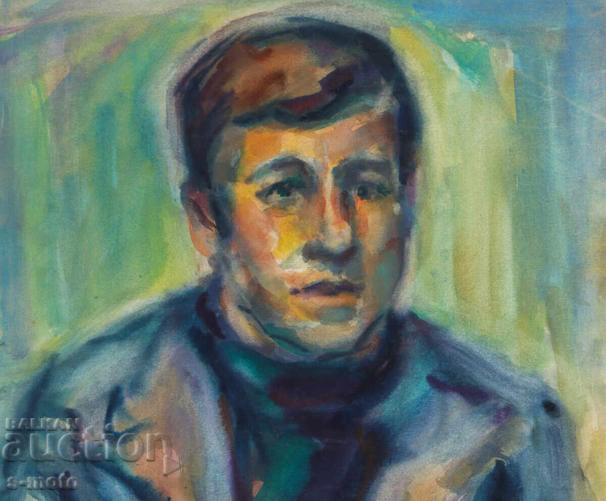 Παράδοση Ακουαρέλα ανδρικό πορτρέτο