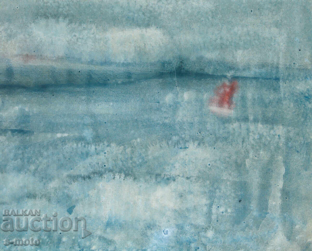 Kартина акварел морски пейзаж - 5