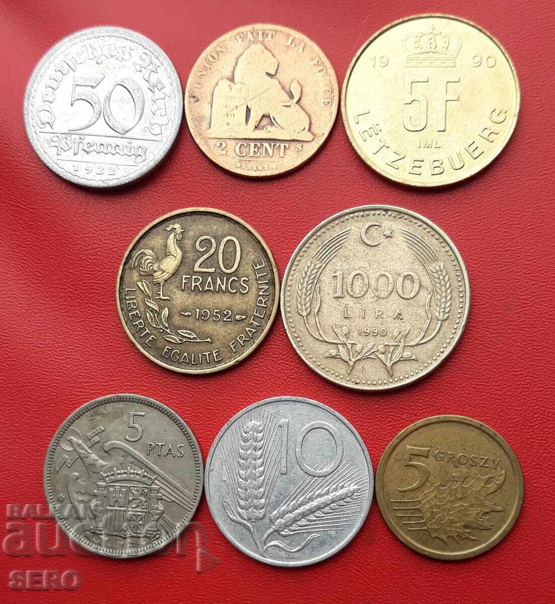 Lot mixt de 8 monede