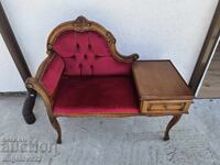 Beautiful vintage solid wood telephone bench!!!