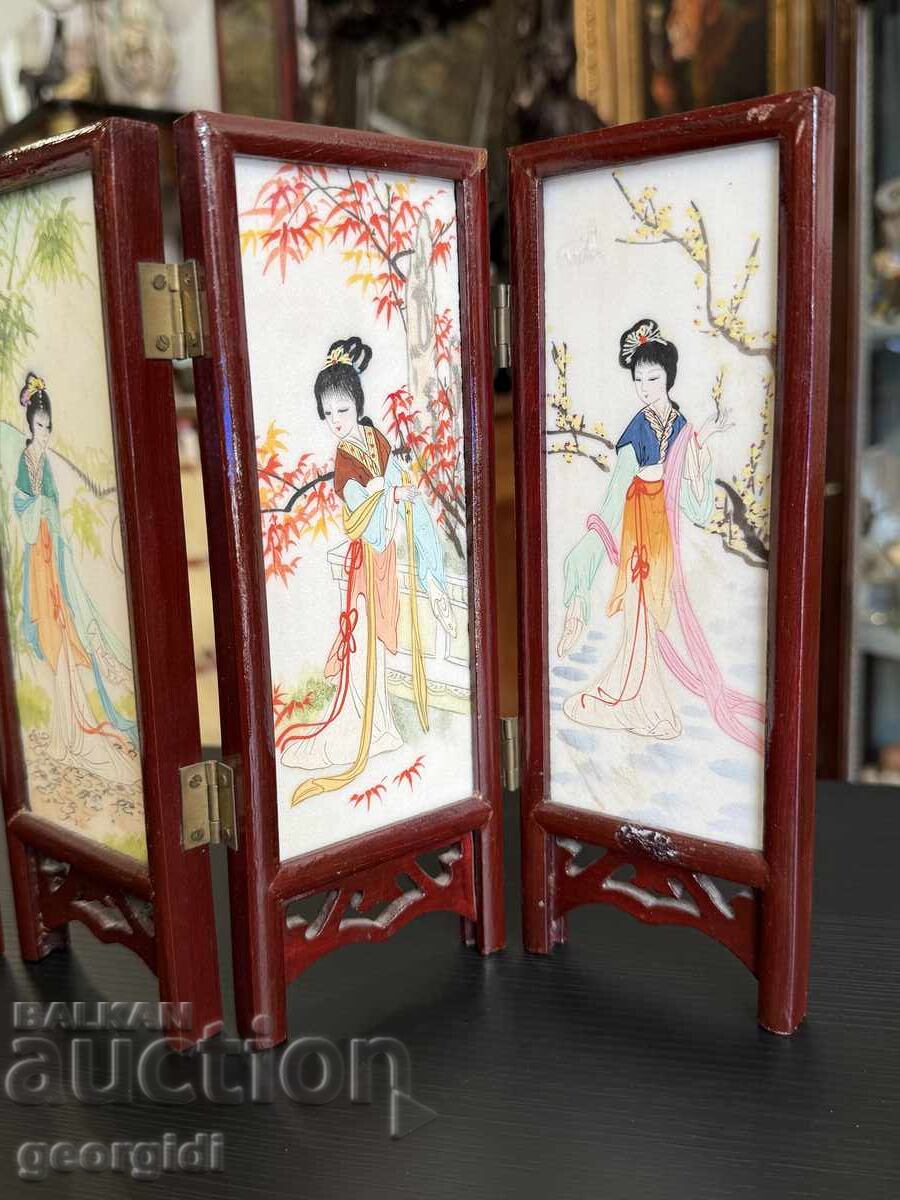 Auction  Mini soapstone Chinese screen. #7975