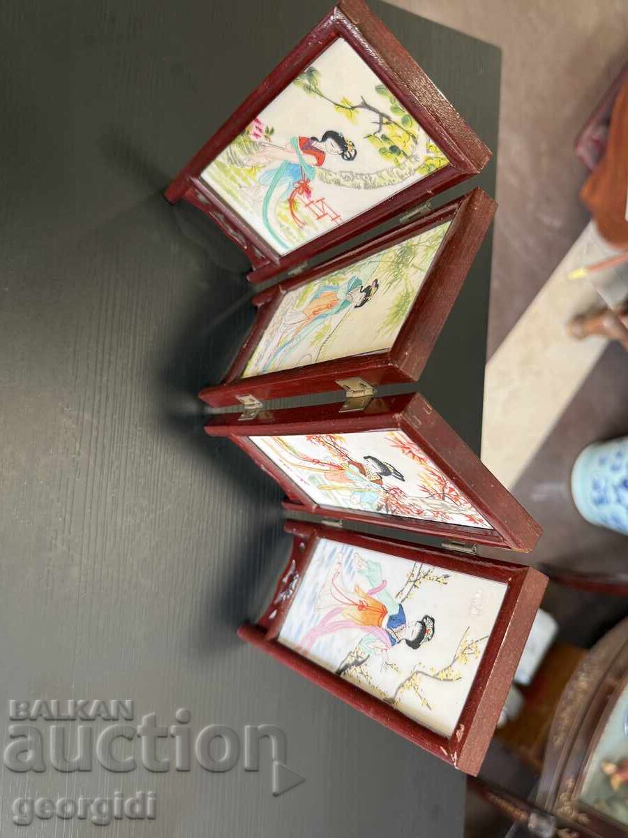 Delivery of Mini soapstone Chinese screen. #7975