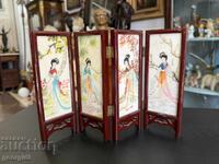 Mini soapstone Chinese screen. #7975