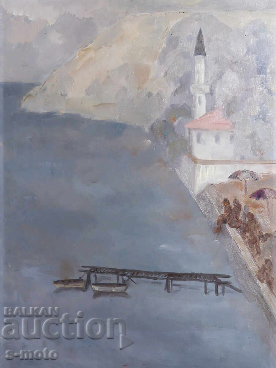 Licitație Tablou ulei pe pânză peisaj marin