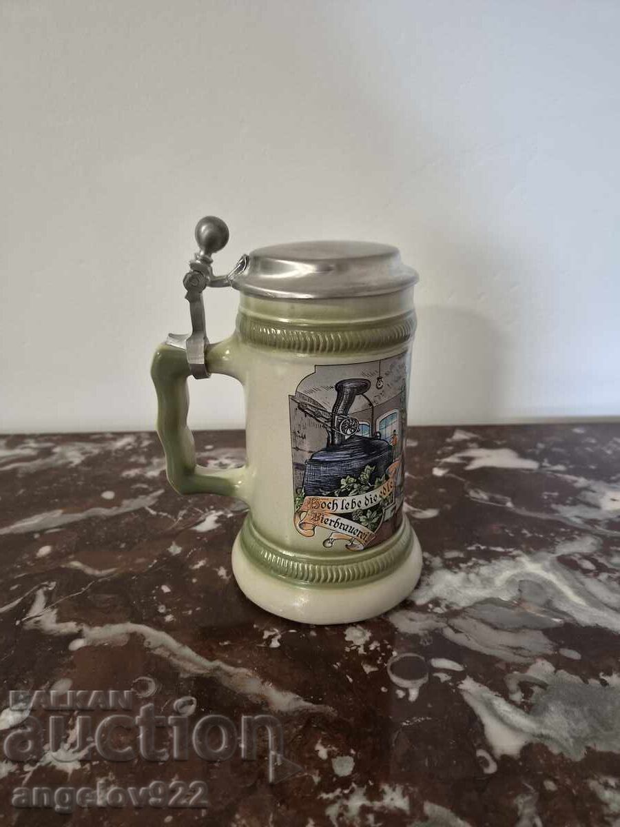 Παράδοση Vintage κεραμική κούπα μπύρας!!!