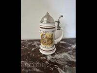 Cană vintage germană din porțelan pentru bere!!!