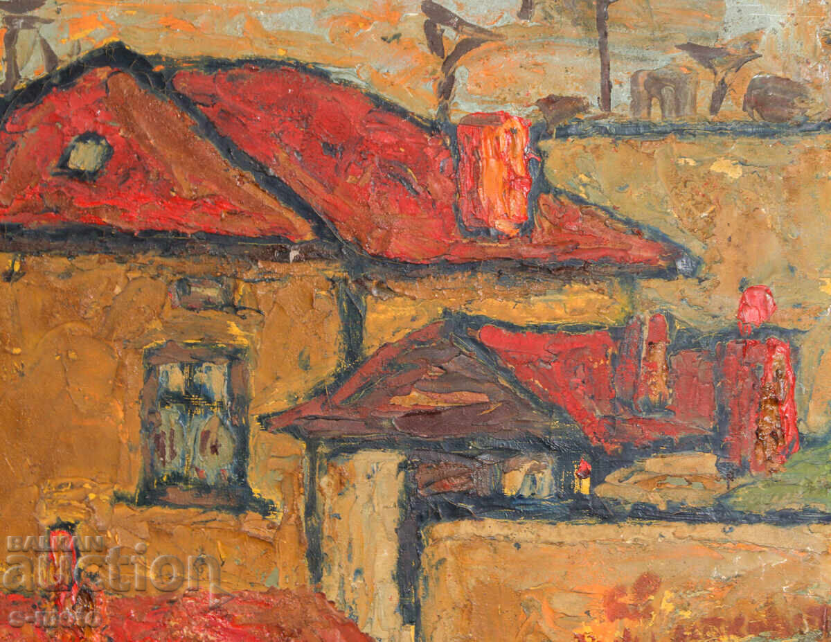 Licitație Pictură în ulei peisaj urban 1968