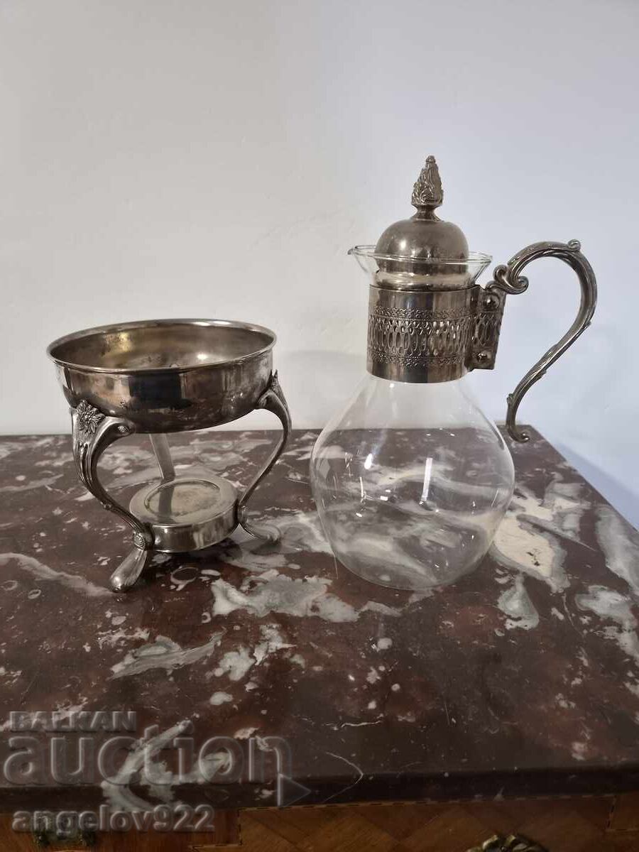 Sticlă de vin vintage cu accesorii metalice!!! - 5