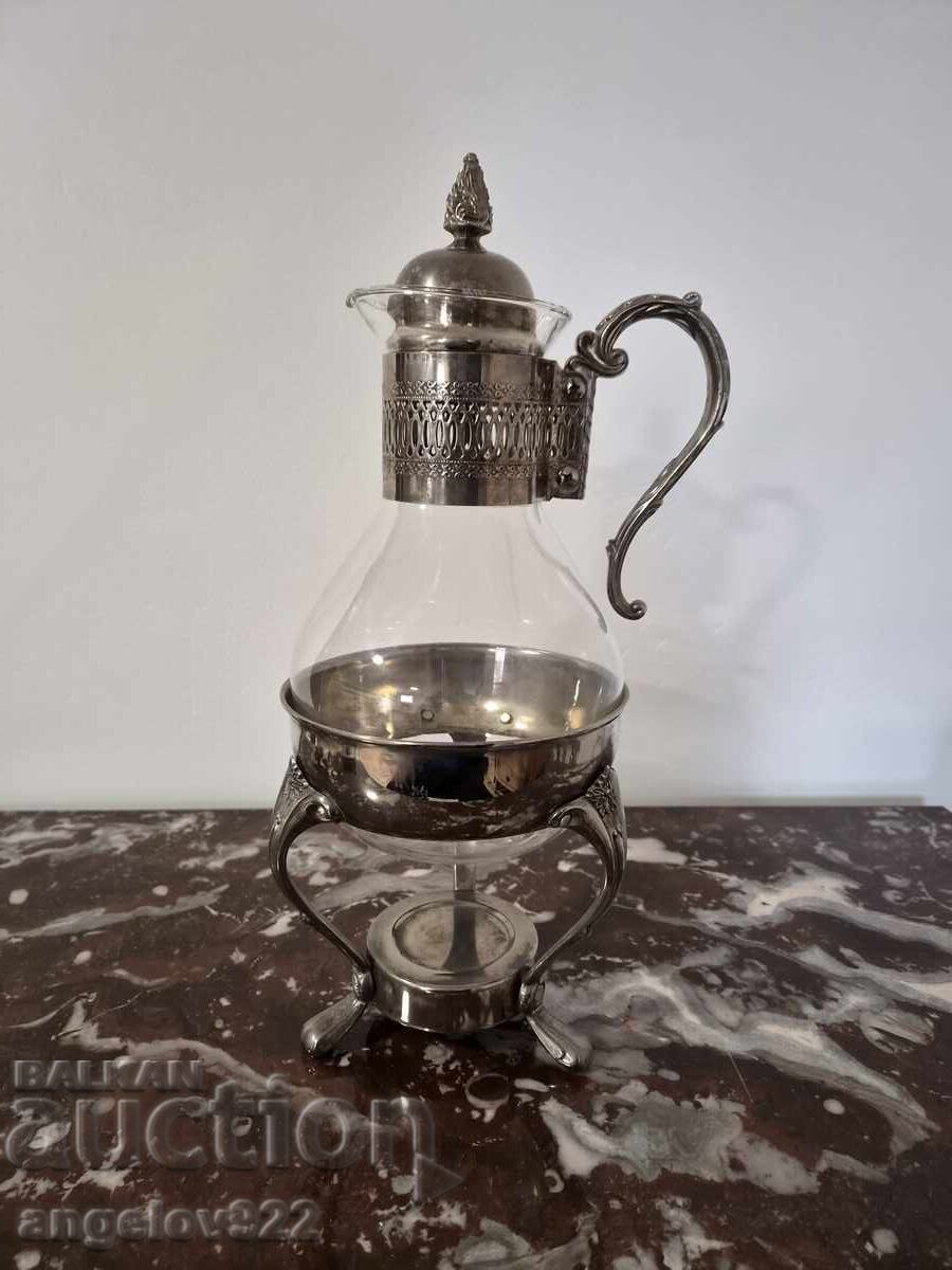 Sticlă de vin vintage cu accesorii metalice!!!