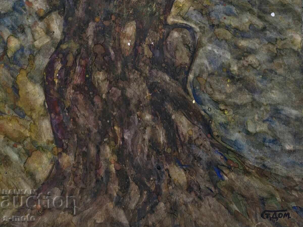 Stoyan Domuschiev / 1935 - 2021 acuarelă peisaj cu preț € 220.00 | 430.28 BGN