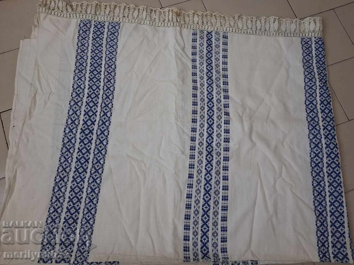 Lenjerie de pat veche din cânepă țesută manual - 6