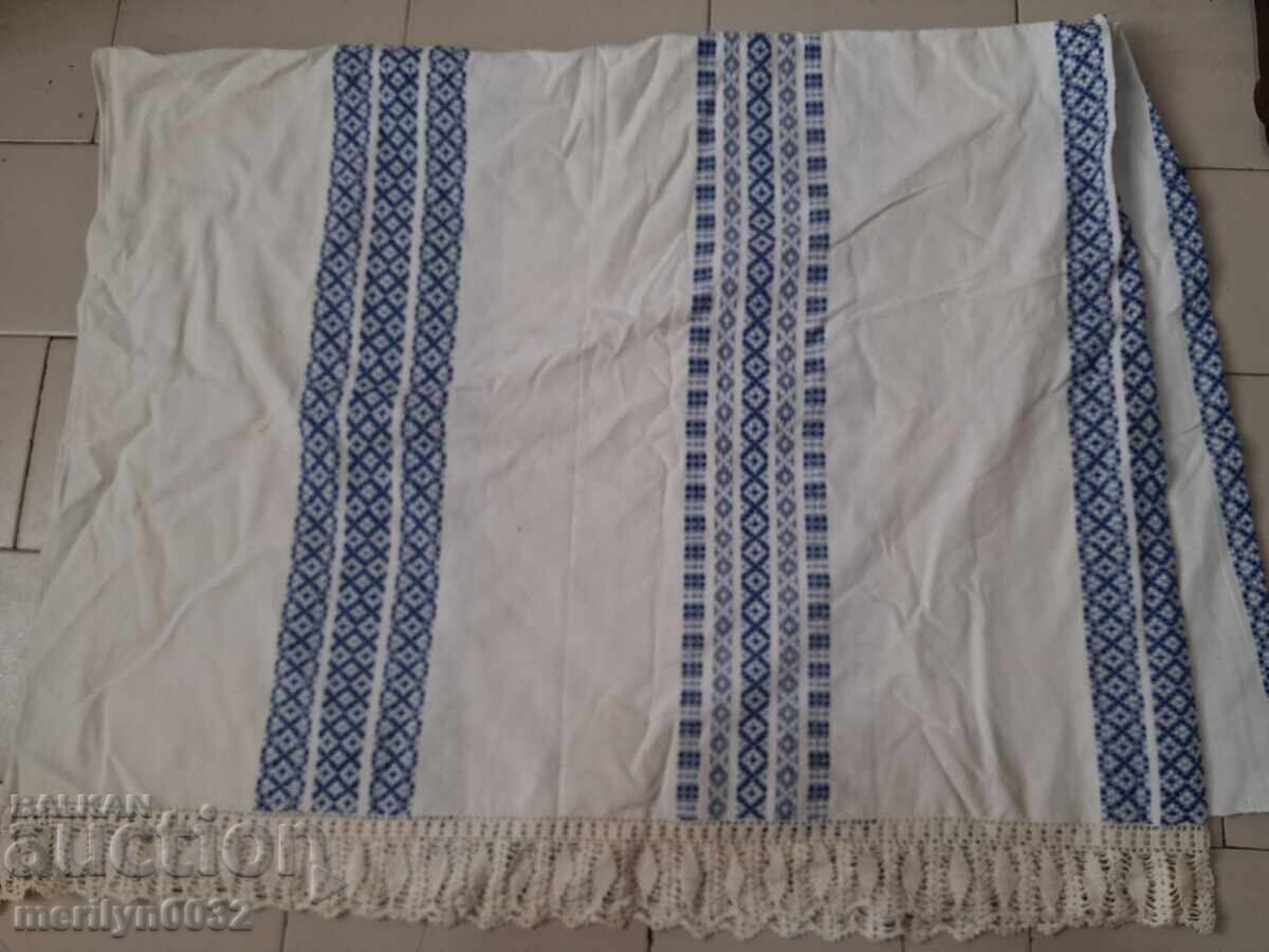 Lenjerie de pat veche din cânepă țesută manual