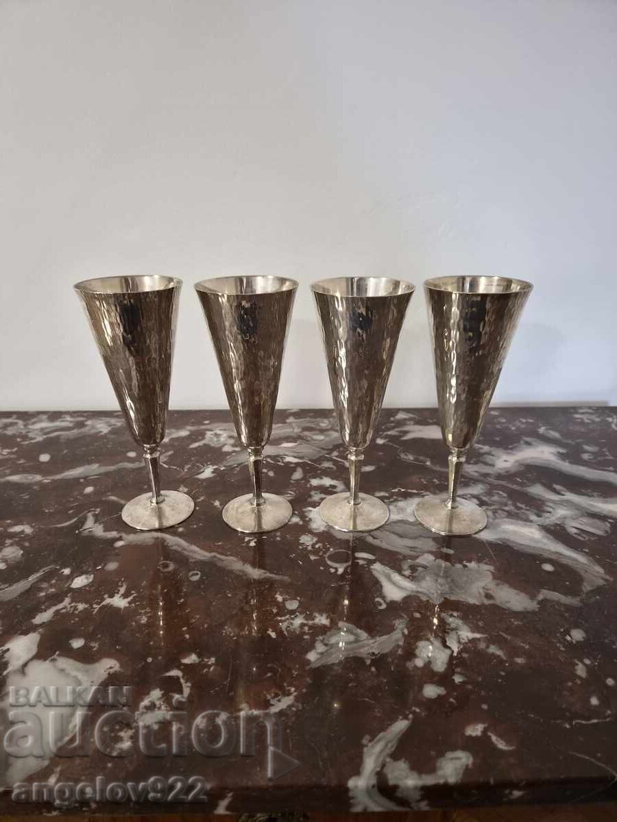 Cupa de vin metalice placate cu argint!!! - 5 Cupa de vin metalice placate cu argint!!! - 5