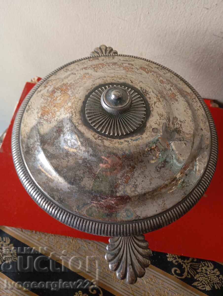 Επάργυρο μπολ, φρουτιέρα με καπάκι σε στυλ αρ ντεκό - 6